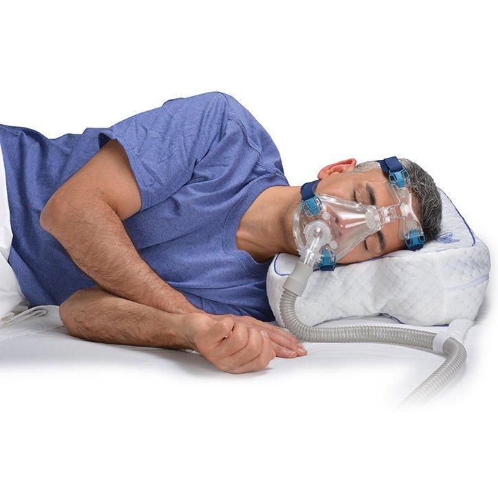 Oreiller Ergonomique Apnée Du Sommeil - Mousse Mémoire De Forme, Fente Pour Oreille, Adapté Dos/côté/ventre - Housse Lavable, 20% Soja 80% Polyester - 5